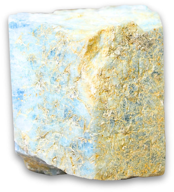 Aquamarijn met mica ruw nr. 100