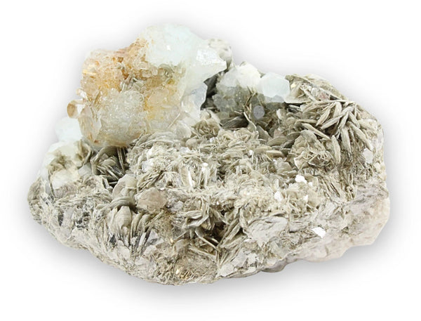 Aquamarijn Ruwe Edelsteen Met Mica Nr 102 7,3 Cm Brazilië