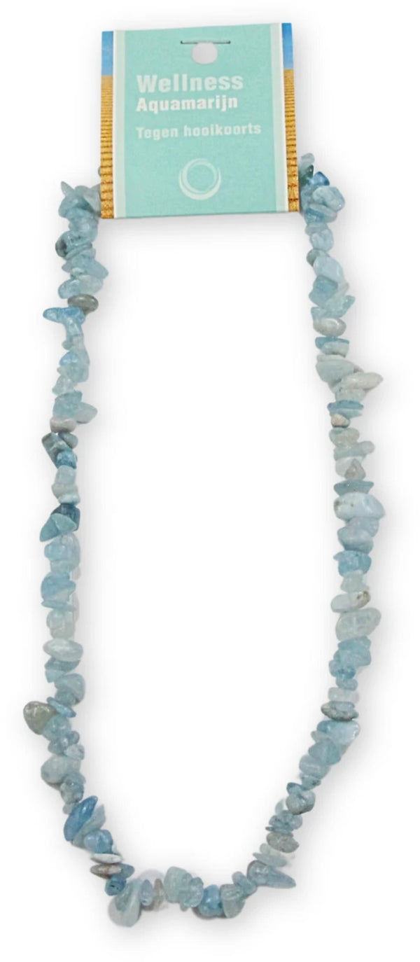 Aquamarijn splitketting + kaart