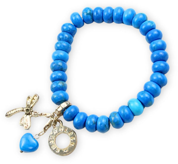Armband Howliet blauw met bedels