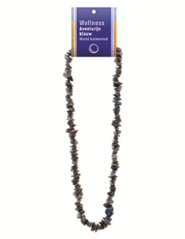 Aventurijn blauw splitketting + kaart