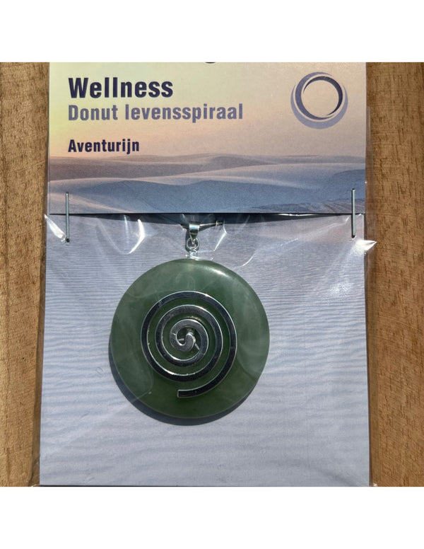 Groene Aventurijn Levensspiraal Donut Hanger