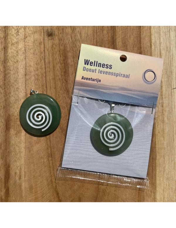 Groene Aventurijn Levensspiraal Donut Hanger