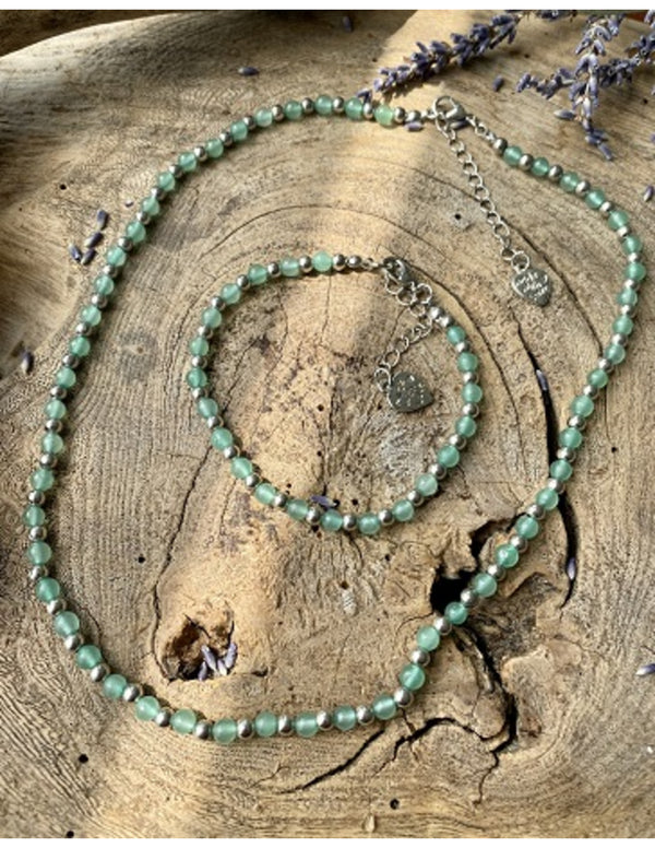 Edelstenen Ketting Aventurijn Groen - Ibiza love
