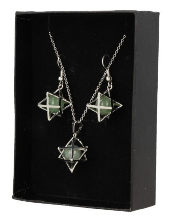 Aventurijn groen merkabah sieraden set