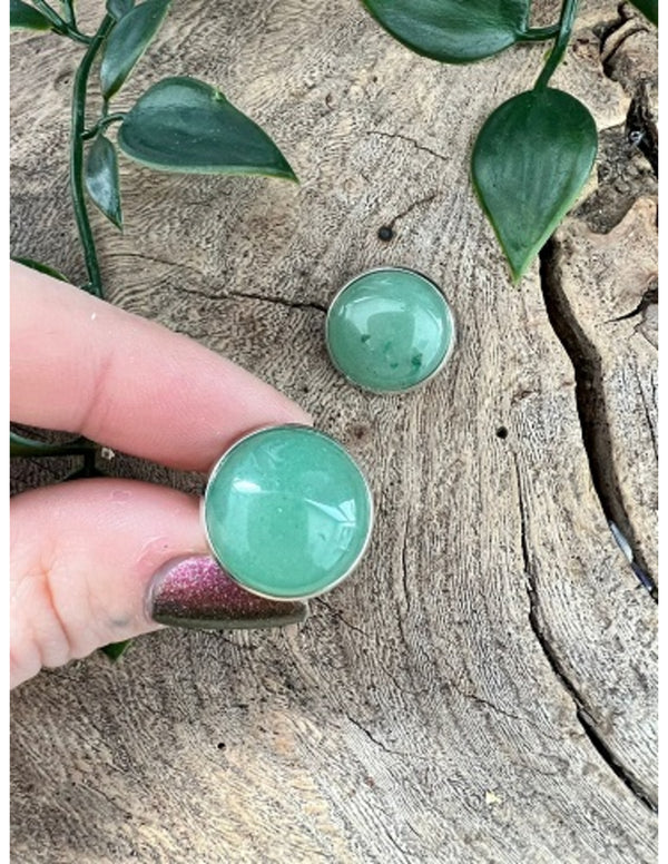 Edelsteen Oorclips Groene Aventurijn