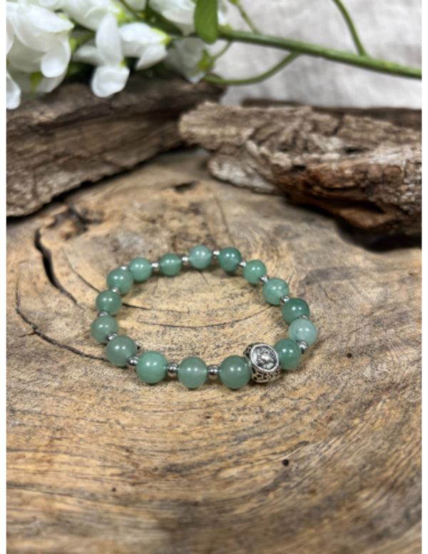 Aventurijn Groene Sterrenbeeld Kreeft Armband Elastiek 16 cm 8 mm Kralen