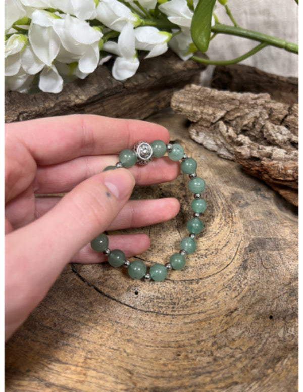 Aventurijn Groene Sterrenbeeld Kreeft Armband Elastiek 16 cm 8 mm Kralen
