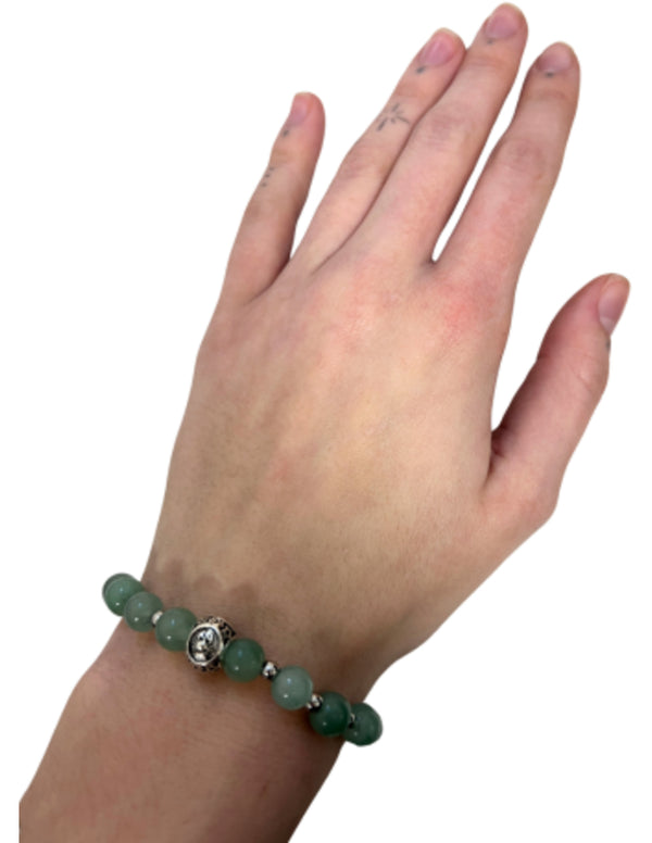 Aventurijn Groene Sterrenbeeld Kreeft Armband Elastiek 16 cm 8 mm Kralen