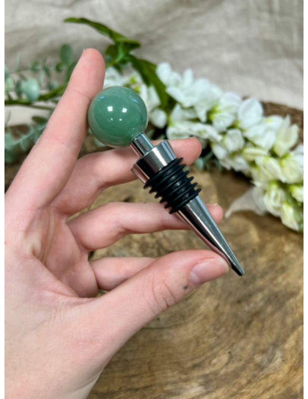 Groene Aventurijn Edelsteen Bol Wijnstopper 25 mm