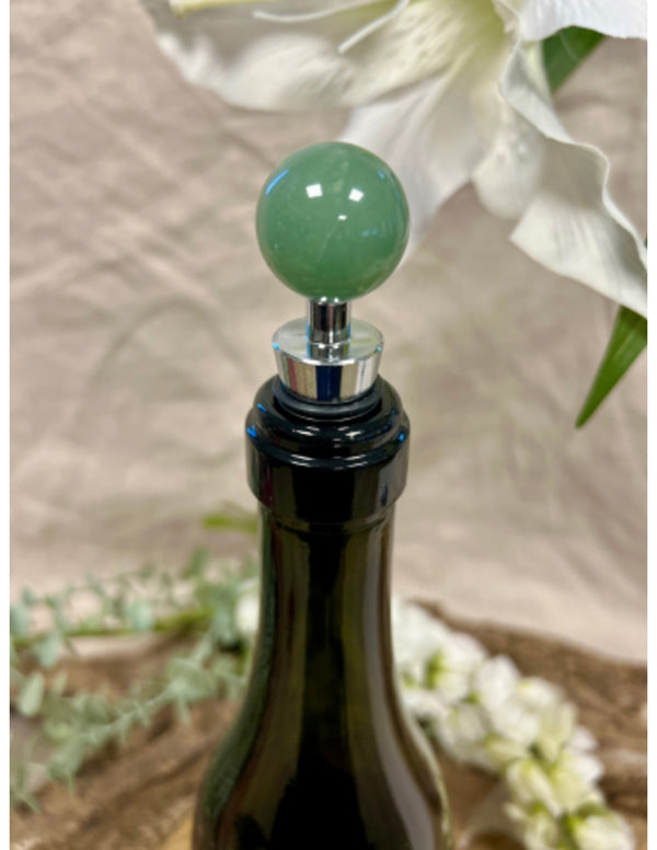 Groene Aventurijn Edelsteen Bol Wijnstopper 25 mm