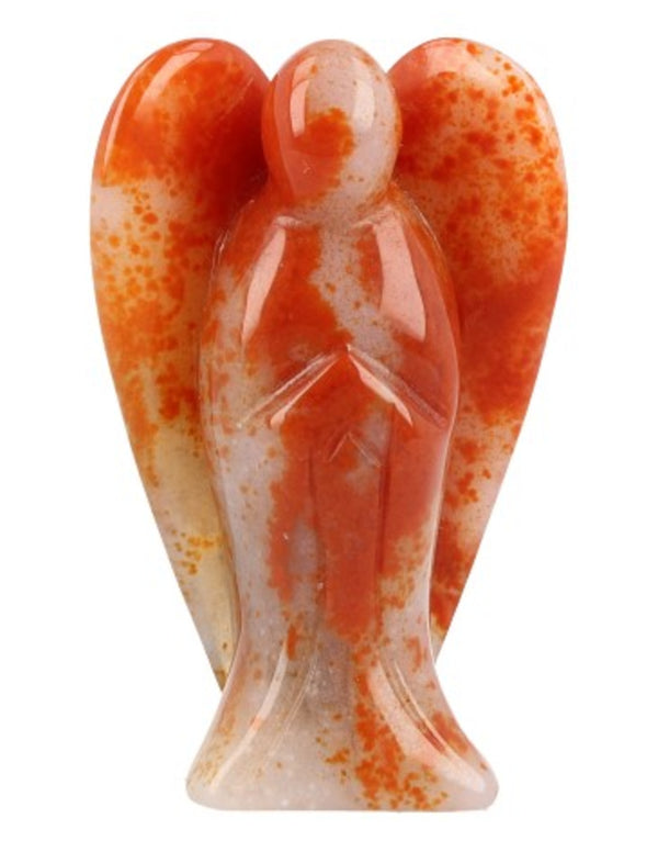 Aventurijn oranje staande engel 60 mm