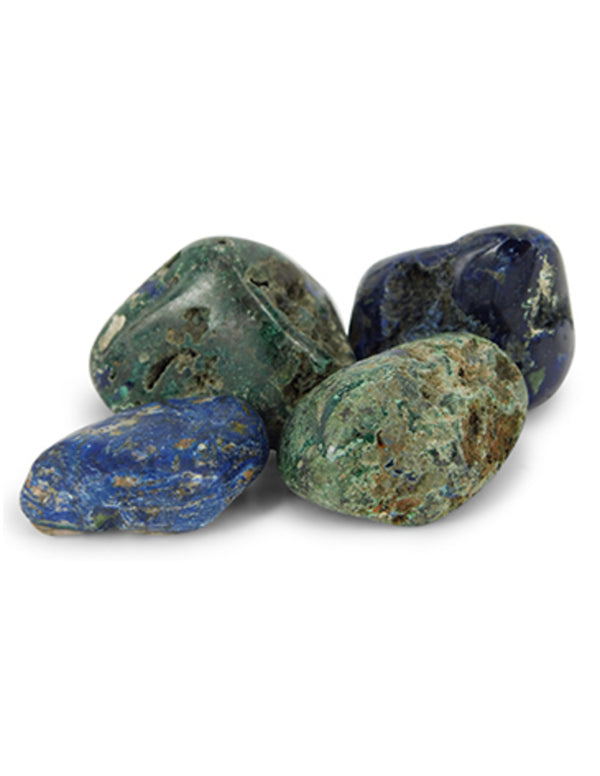 Azuriet / Malachiet trommelstenen 100 gram (mt2-3)