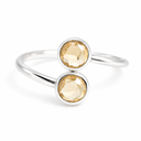 Geboortesteen Ring Citrien November - 925 Zilver - Zilverkleurig