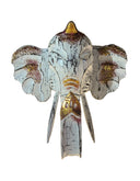 Balinees Olifanten Hoofd - Wit - 25cm - Muurdecoratie