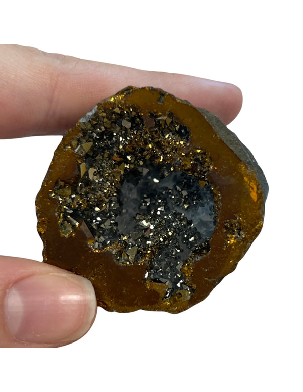 Goudkleurige bergkristal geode uit Marokko 2,5-5 cm