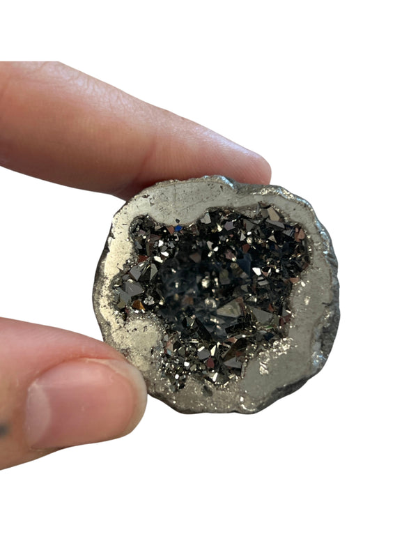 Zilverkleurige Bergkristal geode Marokko spirituele decoratie
