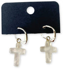 Bergkristal kruis oorbellen - fashion jewelry