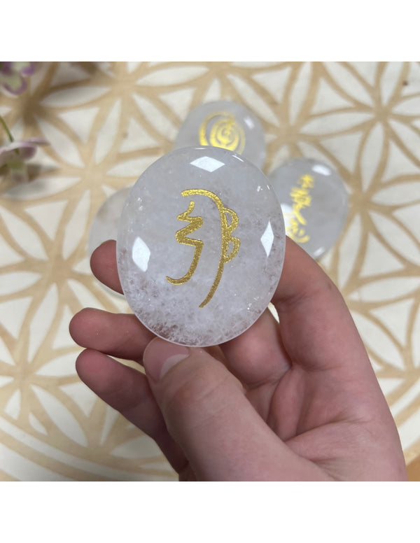 Bergkristal reiki set vier symbolen Cho ku rei Sei he ki Dai koo myo Hon sha ze shon nen