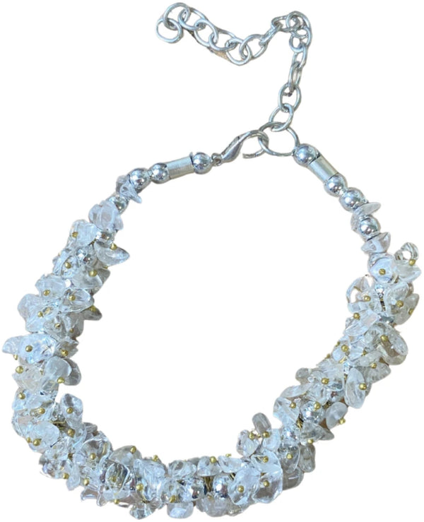 Bergkristal Splitarmband Cluster Met Sluiting 5~10 Mm 19 Cm Plus 4 Cm Verl.