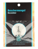 Zilverkleurige December Beschermengel Hanger Amazoniet zonder Ketting