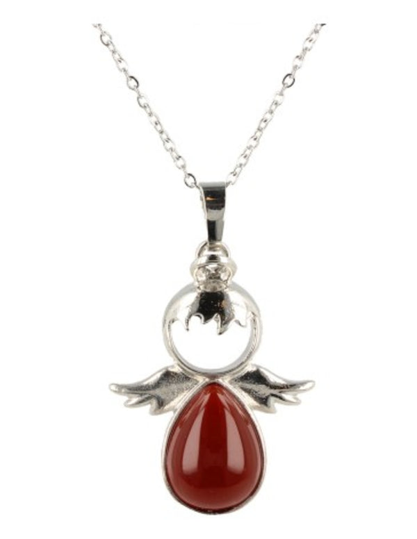 Beschermengel hanger Juli Carneool zilverkleurig zonder ketting