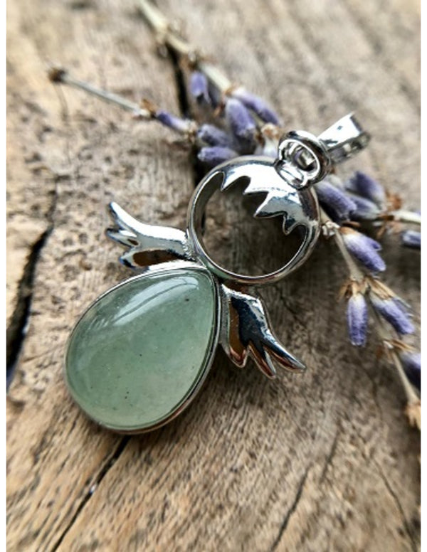 Beschermengel hanger Maart Aventurijn groen zonder ketting