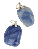 Blauwe kwarts edelsteen hanger