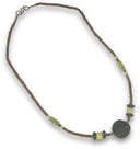 Bohemian ketting Jade met donkere schijf