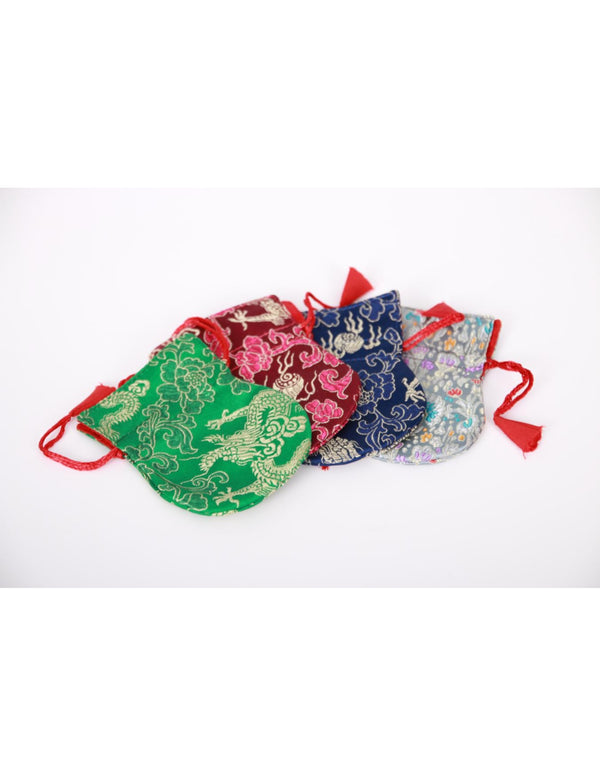 Set van 4 luxe katoenen Tibetaanse buideltjes assorti