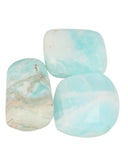 Calciet Caribbean blue trommelstenen 3 st. ca. 30 mm