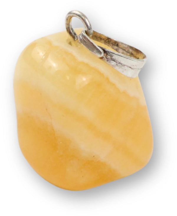 Calciet geel geboorde edelsteenhanger