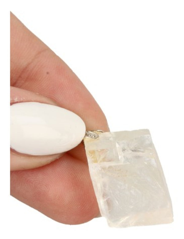 Edelsteen Hanger Calciet Wit (Ruw)