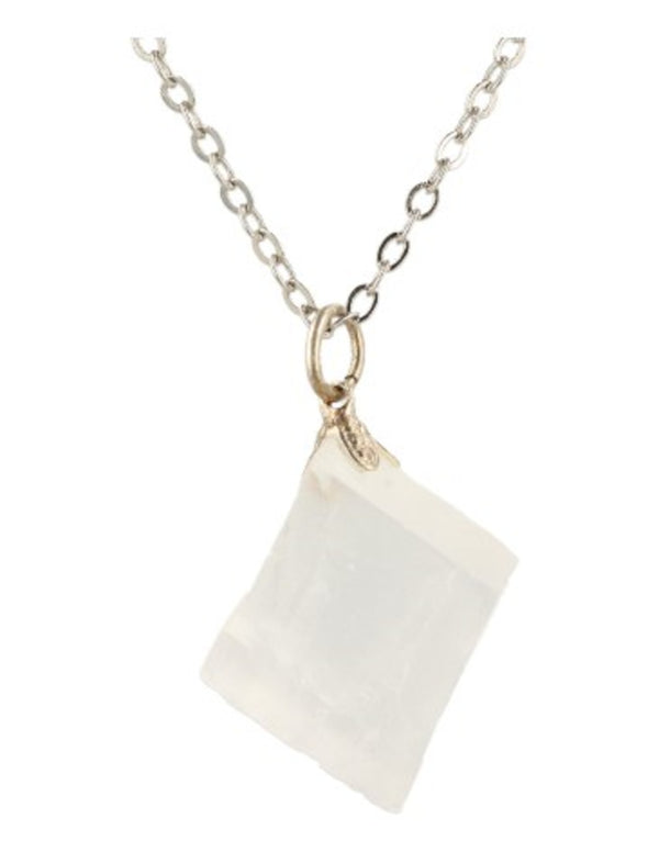 Edelsteen Hanger Calciet Wit (Ruw)