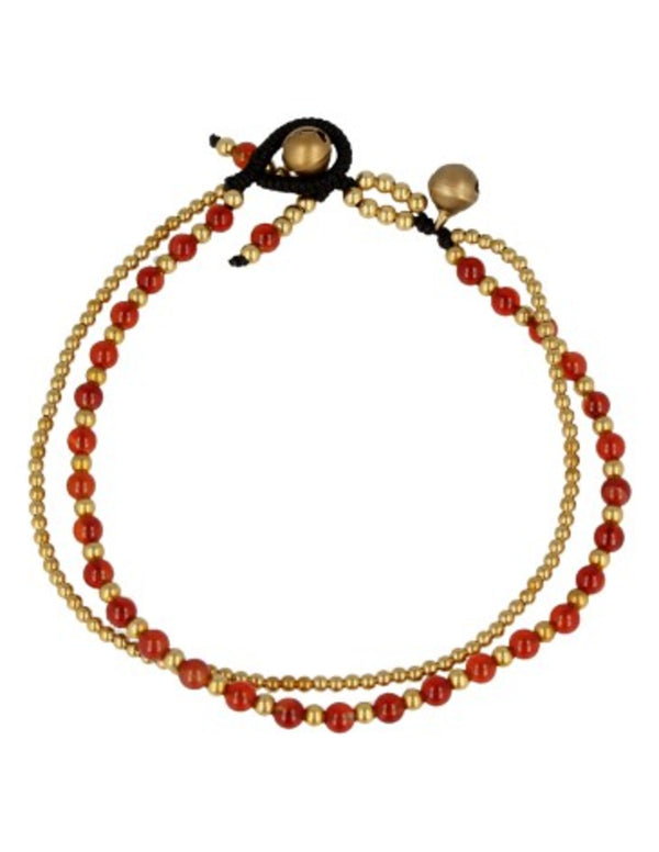 Enkelbandje Gipsy-stijl Carneool