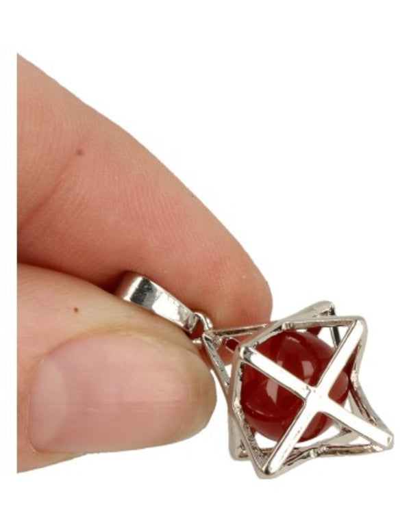Edelstenen Hanger Carneool Merkabah