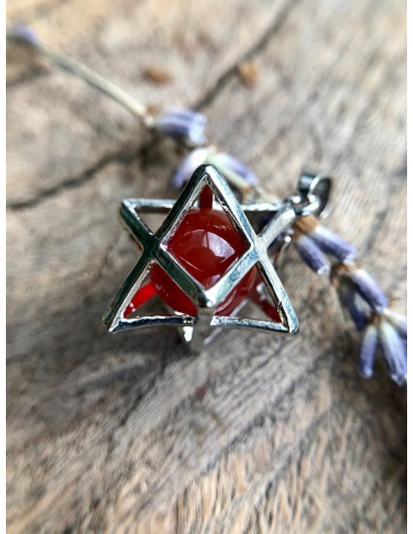 Edelstenen Hanger Carneool Merkabah