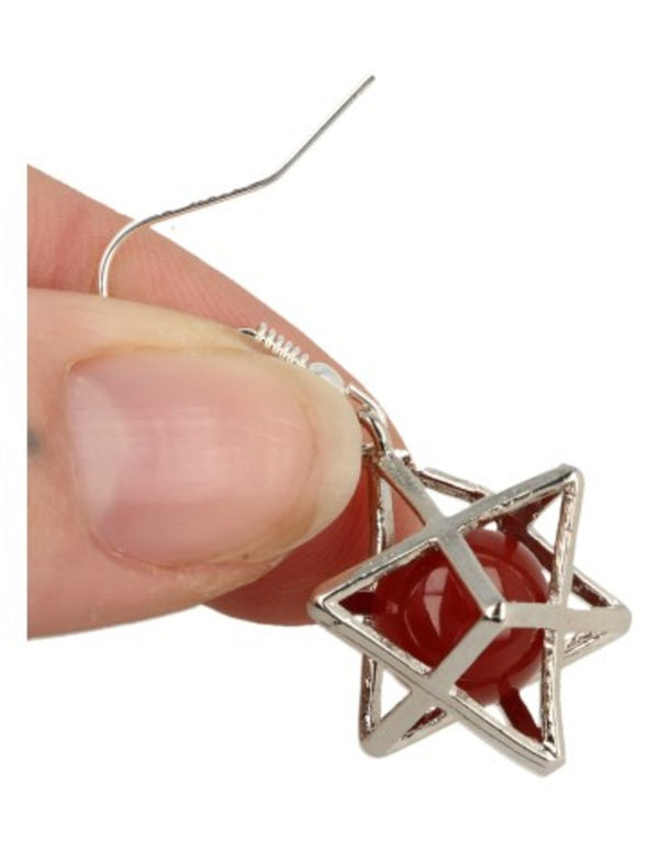 Oorbellen Carneool Merkabah