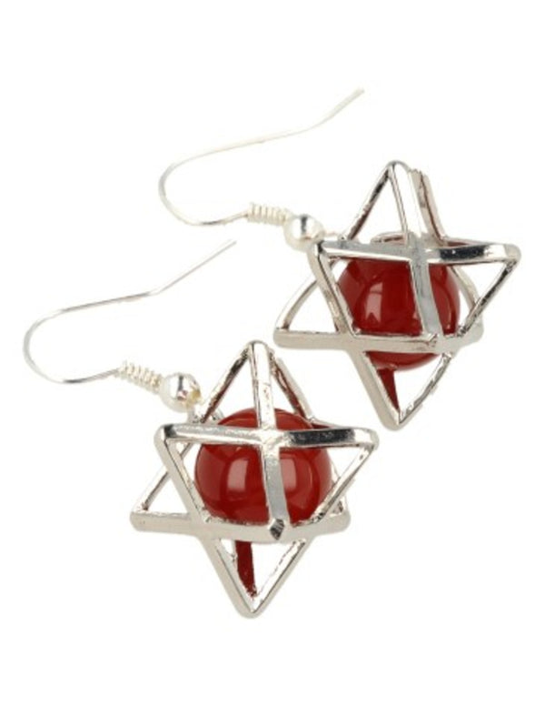 Oorbellen Carneool Merkabah