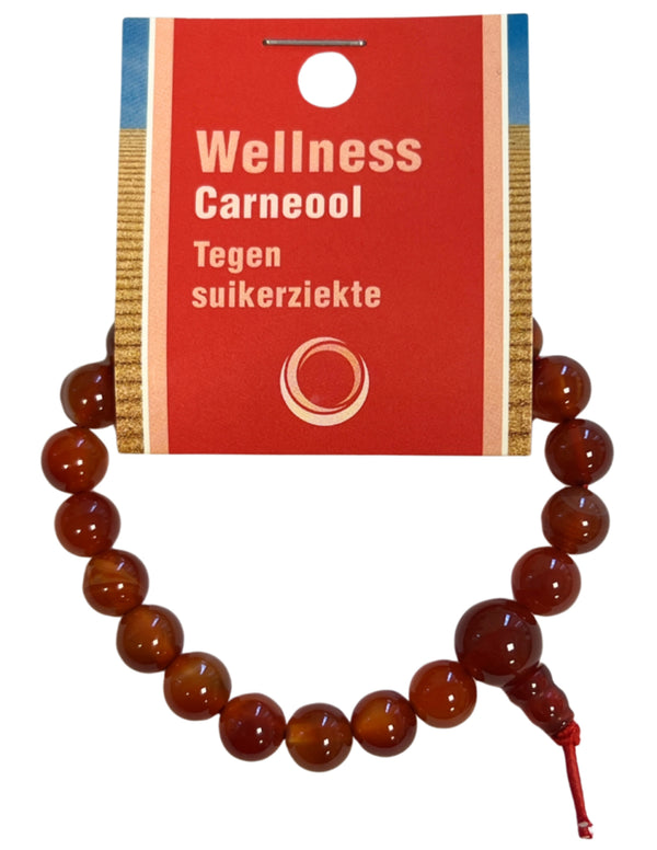 Carneool Powerbead Armband Elastiek 18 cm 8 mm