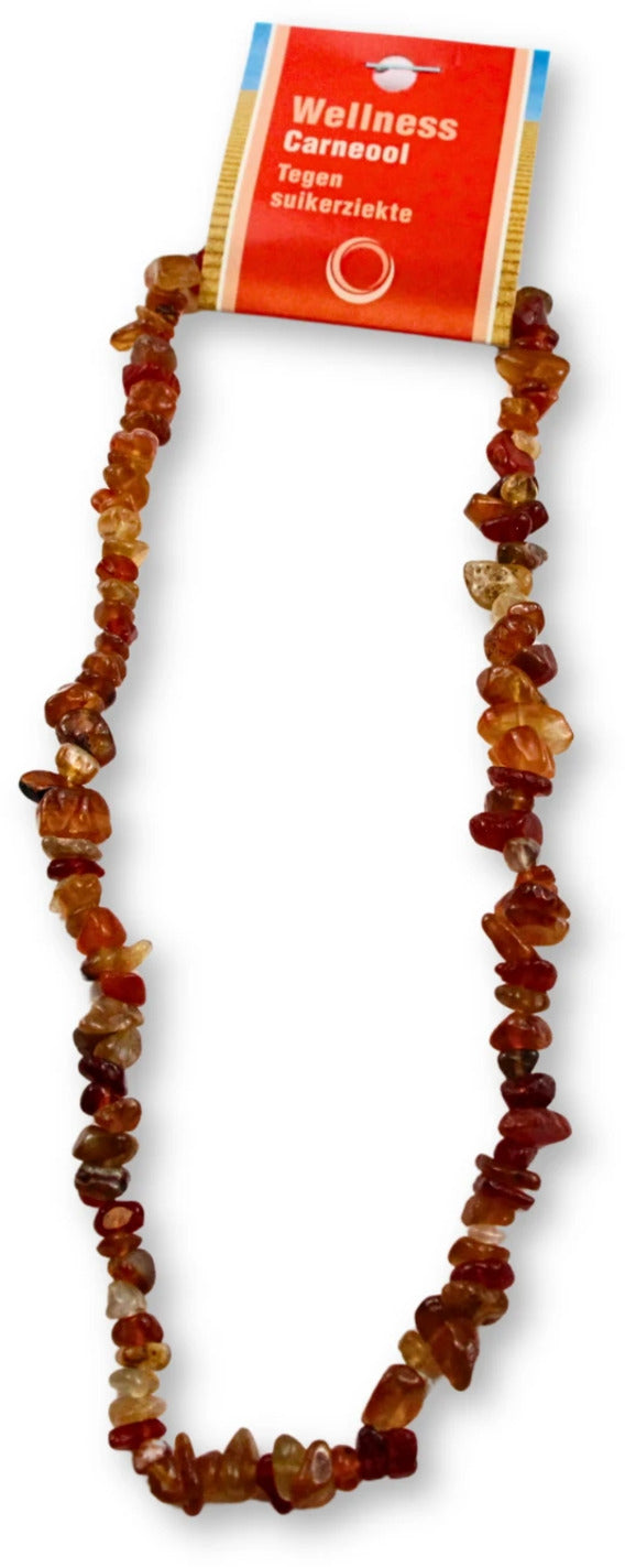 Carneool splitketting + kaart