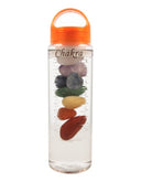 Energie Drinkwater Fles met Jaspis Rood, Carneool, Calciet Geel, Aventurijn Groen, Blauwe Kwarts, Amethist, Bergkristal