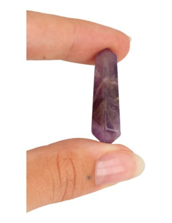 Chakra dubbeleinder set in fluwelen buidel variërende kleuren en steensoorten