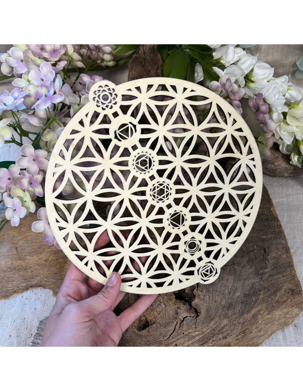Handgemaakt Chakra Mandala bord voor spiritueel energiewerk