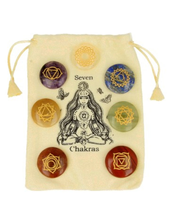 Chakra Schijfstenenset in Chakrabuidel