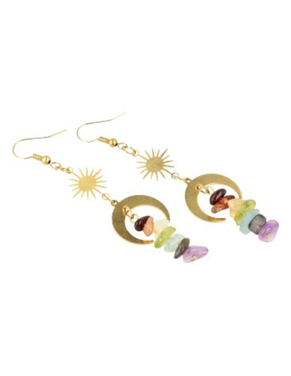 Edelsteen Oorhangers Chakra - Ster &amp; Maan