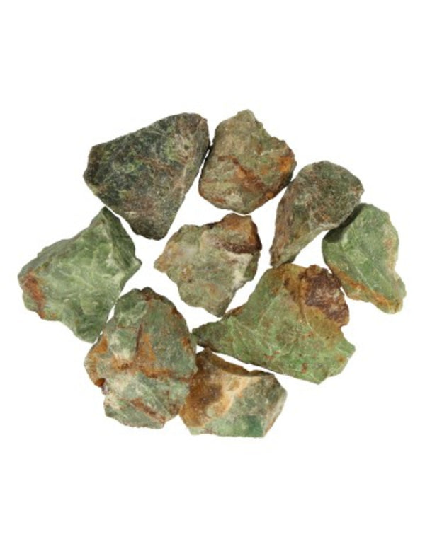 Chrysopraas edelsteen ruwe brokjes 250 gram uit Madagaskar 8-10 stuks