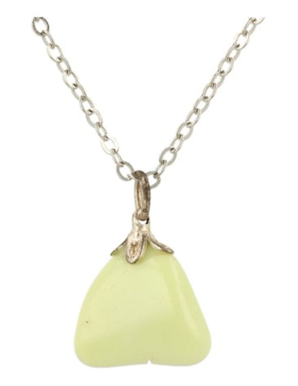 Edelsteen Hanger Chrysopraas Citroen (Gaspeiet)