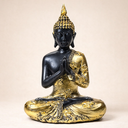 Boeddha Beeld Thais Mediterend Polyresin Zwart 17 x 10 x 23 cm