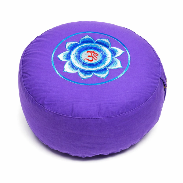 Yogi & Yogini Meditatiekussen Rond Ohm Katoen Violet 33 x 17 cm